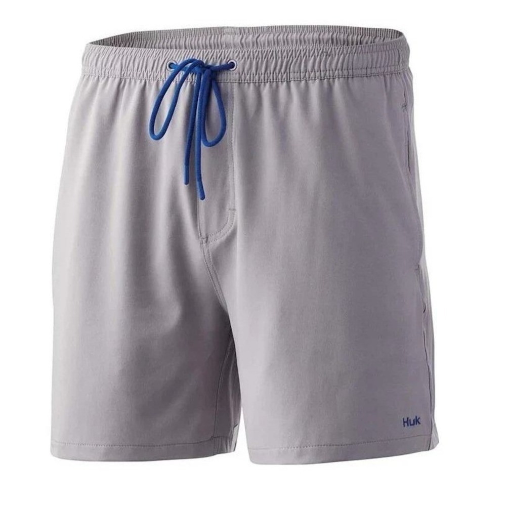 Huk Gray Water-Repellent Quick Dry Athletic Shorts with Drawstring Mens XXL NWT
